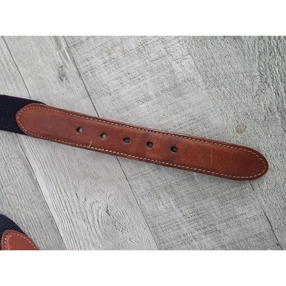 Vintage Torino Mens Leather & Fabric Belt With Brass Buckle 42 - Picture 4 of 9